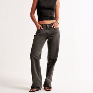 NWOT Abercrombie Low Rise Baggy Jean Dark Gray Size 25